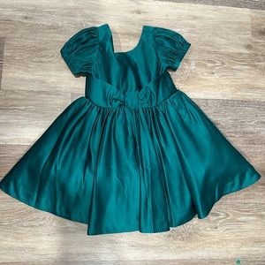 Janie and Jack dark green Christmas dress for toddler girl. Size 4 worn 1 time!